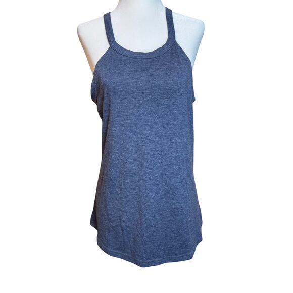 NWOT Women’s Size Large Heather Blue Racerback Tank Top - Picture 1 of 5